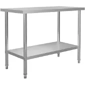 vidaXL Keittiön työpöytä 120x60x85 cm ruostumaton teräs
