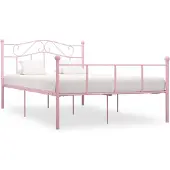 vidaXL Sängynrunko pinkki metalli 140x200 cm