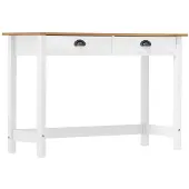 vidaXL Sivupöytä Hill 2 laatikolla 110x45x74 cm täysi mänty