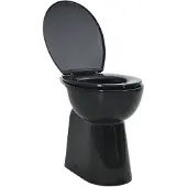 vidaXL Korkea reunaton WC Soft Close 7 cm korkeampi keraaminen musta