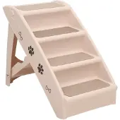 vidaXL Taitettavat koiran portaat kerma 62x40x49,5 cm