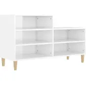 vidaXL Kenkäkaappi korkeakiilto valkoinen 102x36x60 cm tekninen puu