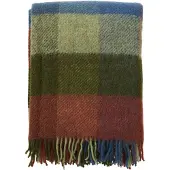 Klippan Yllefabrik Gotland villapeitto 130 x 200 cm Moniväri-vihreä