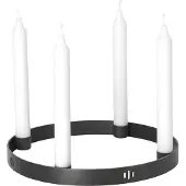 Ferm Living Circle kynttelikkö, pieni, musta messinki