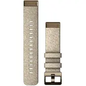 Garmin Quickfit 20 mm meleerattu kermanvärinen nailonranneke, kullanväriset kiinnitysosat 010-13102-07