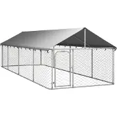 vidaXL Koiran ulkohäkki katoksella 600x200x150 cm