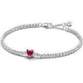 Pandora Red Sparkling Heart Sterling silver sydänrannekoru 590041C02-20