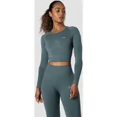 ICANIWILL Define Seamless LS Crop Top Jungle Green