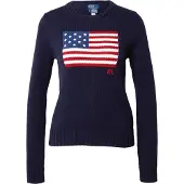 Ralph Lauren for woman. 211896939001 Cotton jumper with navy flag (L), Casual
