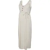 Mamalicious Mlivy Lia Sl Jrs Ankle Dress 2F Noos - Cream - S