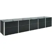 vidaXL Korotettu kukkalaatikko galv. teräs 400x80x77 cm antrasiitti
