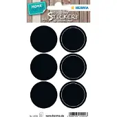 Herma 15092, Musta, Ympyrä, Kiinteä, Paperi, 6 kpl, 2 arkkia