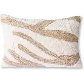 HK Living Fluffy tyyny 35x55 cm Valkoinen-beige