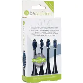 Beconfident Regular Sonic 4-pack tandborsthuvud Svart, Sof