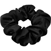 Lenoites Mulberry Silk Scrunchie Black