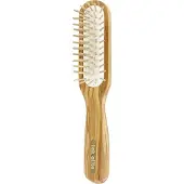 TEK Slim Rectangular Brush In Olive Wood With Short Wooden Pins