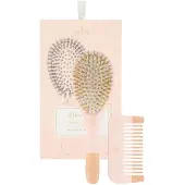 BACHCA Baby Kit Brush 100% boar small size + wooden comb Pink