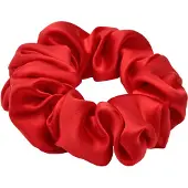 Lenoites Mulberry Silk Scrunchie Red