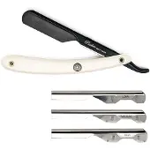 Parker Shaving PTAWK Adjustable Push w. 3 blade option White Handle Ba