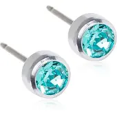 Blomdahl Silver Titanium Bezel 5 mm Turquoise