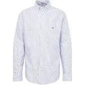 Gant for man. 3000230 Regular Fit Oxford Shirt in blue fine stripes (S), Casual, Cotton, Classic, Long sleeve