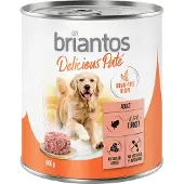 Briantos 6x800g Delicious Paté kalkkuna koiran märkäruoka