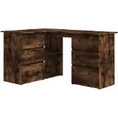 vidaXL Kulmapöytä savutammi 145x100x76 cm tekninen puu