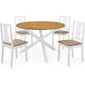 vidaXL spisebordssæt 5 dele MDF hvid