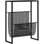 vidaXL Sanomalehtiteline musta 35x15x45 cm teräs