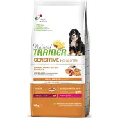 NATURAL TRAINER Sensitive No Gluten Puppy & Junior Medium/Maxi lohi - Economy-pakkaus: 2 x 12 kg