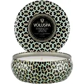 Voluspa French Linen 3-Wick Tin Candle 40h