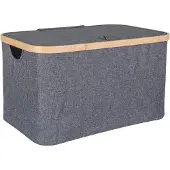 House Nordic Tummanharmaa bambukori 30 x 45 x 25 cm