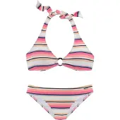 Venice beach Bikini sininen / vaalea pinkki / musta / valkoinen