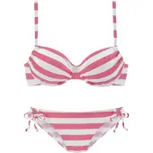 Venice beach Bikini vaaleanpunainen / valkoinen