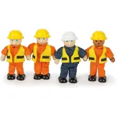 Tidlo Wooden Dollhouse Dolls Construction Workers