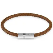 GUESS Blackjack teräs-nahkarannekoru ruskea JUXB03238JWSTORL