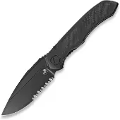 Microtech Anax S/E DLC kääntöveitsi, Titanium/Carbon Fibre, Half Serrated