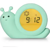 Alecto Simon Snail -unirytmiä opettava herätyskello, mint green
