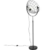 QAZQA Teollinen lattiavalaisin musta 50 cm säädettävä - Hanze