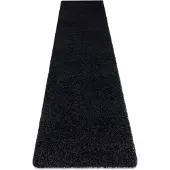 Rugsx Alfombra, alfombra de pasillo SOFFI shaggy 5cm negro - para la cocina, entrada, pasillo 60x300 cm