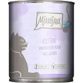 MjAMjAM Economy Pack 24x800g Kitten Juicy Chicken with Salmon Oil Märkä kissan ruoka
