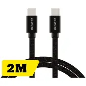 Swissten 2m punottu USB-C - USB-C kaapeli