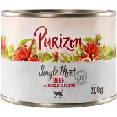 Purizon 6x200g Single Meat nauta & hibiskuksenkukka kissan märkäruoka