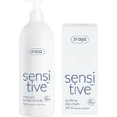 Ziaja SETTI: Sensitive päivävoide SPF20 50 ml + pesuneste 400 ml