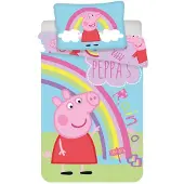 Pipsa Possu Peppa Pig (Pipsa Possu) baby -pussilakanasetti, 100 x 135 cm + 1 tyynyliina 40 x 60 cm