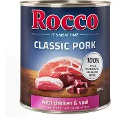 Rocco 6x800g Classic Pork kana & vasikka koiran märkäruoka