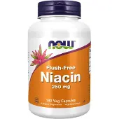 Now Flush-Free Niacin, 250 mg, 180 Veg kapseli