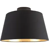 QAZQA Kattovalaisin puuvillavarjostimella musta kullalla 32 cm - Combi Black