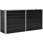 vidaXL Korotettu kukkalaatikko antrasiitti 160x40x77 cm galv. teräs
