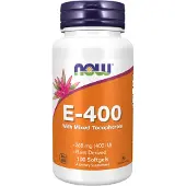 Now E-400-vitamiini, jossa on sekoitettuja tokoferoleja - 100 pehmytkapseliä